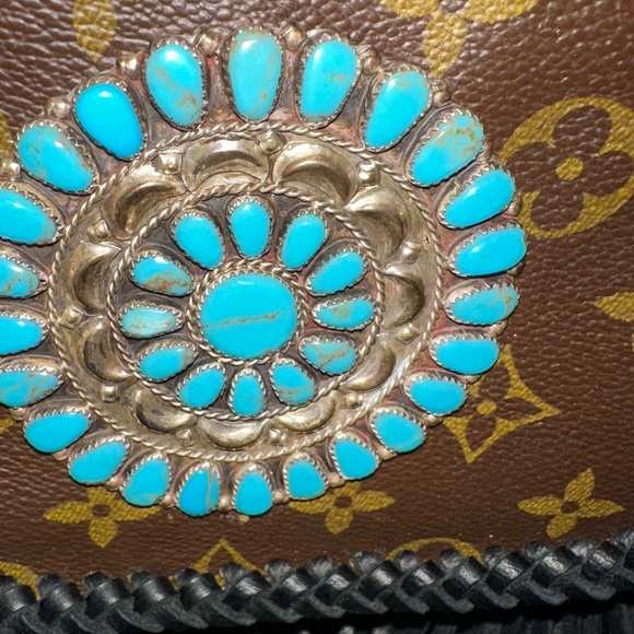 Authentic ONE of a KIND Vintage LV upcycled BOHO Cross Body Bag w/ dust bag. - Picture 11 of 15